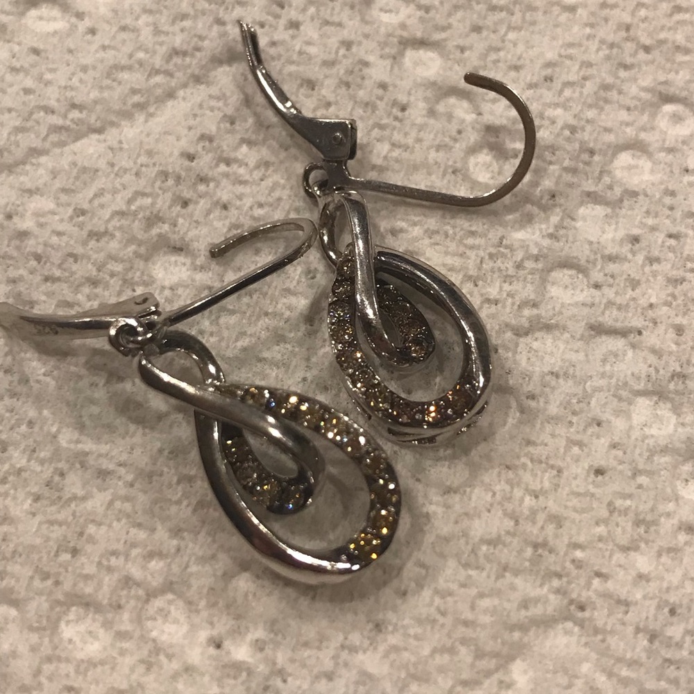Genuine Chocolate diamond earrings in white gold
